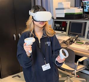 student using VR