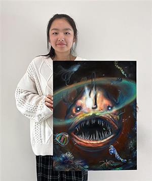 student with painting
