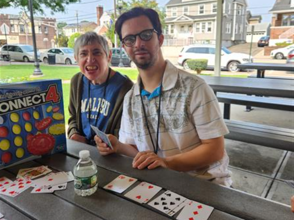 Clients play games in the park